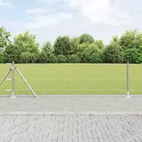 Šešiakampė tvora su betono pagrindu 50 x 0,6 m Sidabrinė