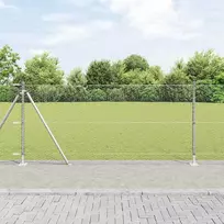 Šešiakampė tvora su betono pagrindu 50 x 1 m Sidabrinė