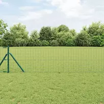 Tvora su stulpais Žalia 0,4 x 25 m Plienas ir PVC