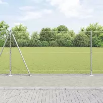 Šešiakampė tvora su betono pagrindu 50 x 1,2 m Sidabrinė