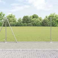 Šešiakampė tvora su betono pagrindu 50 x 1,2 m Sidabrinė