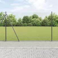 Šešiakampė tvora su betono pagrindu 10 x 1,4 m Pilka Tinklelis