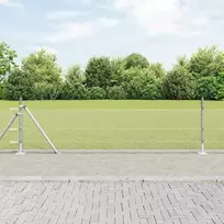 Šešiakampė tvora su betono pagrindu 10 x 0,5 m Sidabrinė