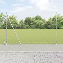 Šešiakampė tvora su betono pagrindu 50 x 1,5 m Sidabrinė