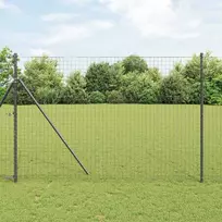 Tvora su stulpais Pilka 1,6 x 10 m Plienas ir PVC