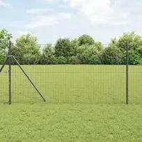 Tvora su stulpais Pilka 1,4 x 10 m Plienas ir PVC