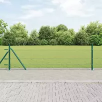 Šešiakampė tvora su betono pagrindu 10 x 0,5 m Žalia Tinklelis