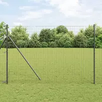 Tvora su stulpais Pilka 1,6 x 10 m Plienas ir PVC