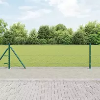 Šešiakampė tvora su betono pagrindu 10 x 0,6 m Žalia Tinklelis