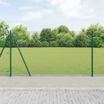 Šešiakampė tvora su betono pagrindu 10 x 1,2 m Žalia Tinklelis
