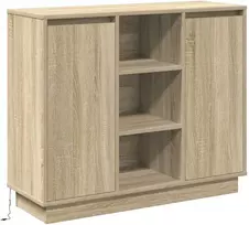 LED Bufetas Sonoma ąžuolas 90 x 32 x 75 cm Apdirbta mediena