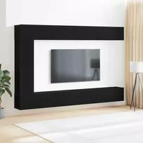 TV staliukas TV Cabinet Set 9 vnt. 30,5 x 30 x 110 cm Juodas ąžuolas