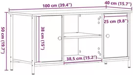 TV staliukas Televizoriaus spintelė juoda ąžuolo 100 x 40 x 50 cm