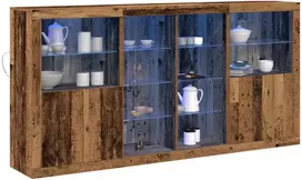 LED Bufetas 3 pcs Senas medis 202 x 37 x 100 cm