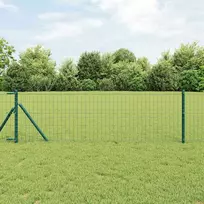 Tvora su stulpais Žalia 0,4 x 25 m Plienas ir PVC