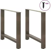 Valgomojo stalo kojos, 2 vnt., 70x(72-73) cm, natūralus plienas