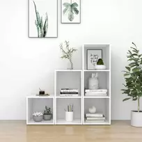 TV staliukas Televizoriaus spintelių komplektas, 3 dalių, baltas, MDP