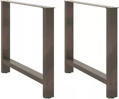 Valgomojo stalo kojos, 2 vnt., natūralaus plieno, 90x(72-73) cm, plienas