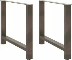 Valgomojo stalo kojos, 2 vnt., 100 x (72-73) cm, natūralus plienas