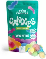 Supergarden STAR CANDIES šaltyje džiovinti guminukai "Worms", 20g