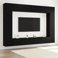 TV staliukas TV spintelių komplektas 8 pcs Juodas ąžuolas 100 x 30 x 30 cm