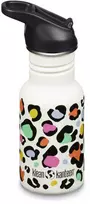 Klean Kanteen Vaikiškas „Kanteen Classic Narrow“ (atverčiamas sportinis butelis), 355 ml / 12 oz, leopardo rašto