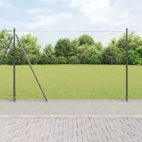 Šešiakampė tvora su betono pagrindu 100 x 1,4 m Pilka Tinklelis
