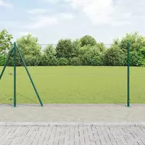Šešiakampė tvora su betono pagrindu 10 x 1,2 m Žalia Tinklelis