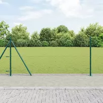 Šešiakampė tvora su betono pagrindu 25 x 0,8 m Žalia Tinklelis