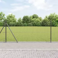 Tvora su stulpais Pilka 0,8 x 25 m Plienas ir PVC