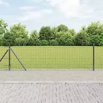 Tvora su stulpais Pilka 0,6 x 25 m Plienas ir PVC