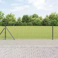 Tvora su stulpais Pilka 0,4 x 50 m Plienas ir PVC
