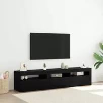 TV staliukas Televizoriaus spintelė 2 pcs Juodas ąžuolas 180 x 35 x 40 cm
