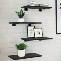 Knygų lentyna 4 pcs Juodas 40 x 20 x 1,5 cm Apdirbta mediena