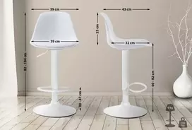 Mville Baro kėdė "Kiel", odos imitacija, balta