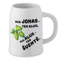 Keramikinis bokalas "Kur Jonas, ten šventė"