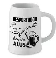 Keramikinis bokalas "Nesportuoju"