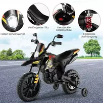 Promotions Elektrinis motociklas, Aprilia licencijuotas, 106,5x56x80 cm, baltas