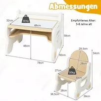Promotions Vaikiškas stalas ir kėdžių komplektas, 78x60x58 cm, rudos spalvos
