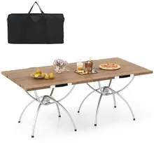 Promotions Stovyklavimo stalo rinkinys, 61x61x47 cm, natūrali sidabrinė