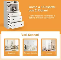 Promotions Komoda su lentynomis, 58x36x111 cm, balta