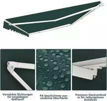 Promotions Ištraukiamas markizės stogelis, aliuminis ir audinys, 300x250 cm, žalias