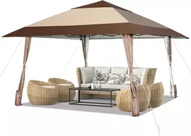 Promotions Lauko pavėsinė, 390x390x265/275/285 cm, Kavos spalvos
