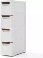 Promotions Riedantis organizatoriaus spintelė, 4 stalčiai, 41,9x19,1x109,2 cm, balta