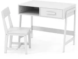 Promotions Vaikų mokymosi stalo ir kėdės rinkinys, 85x48x70 cm, baltas