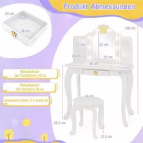 Promotions Vaikiškas tualetinis staliukas, 80x40x106 cm, rožinis