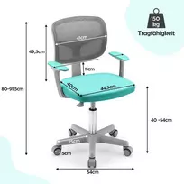 Promotions Vaikiškas rašomasis stalas su kėdė, 54x50x80-91,5 cm, turkio spalvos