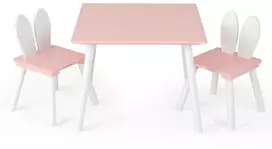 Promotions Vaikiškas stalas ir kėdžių rinkinys, 62x62x43 cm, rožinis