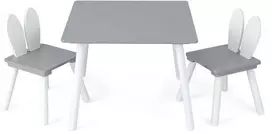 Promotions Vaikiškas stalas ir kėdžių komplektas, 62x62x43 cm, pilkas