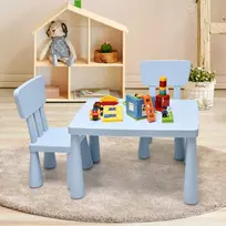 Promotions Vaikiškas stalas ir 2 kėdžių komplektas, 76,5x54,5x49,5 cm, mėlynas